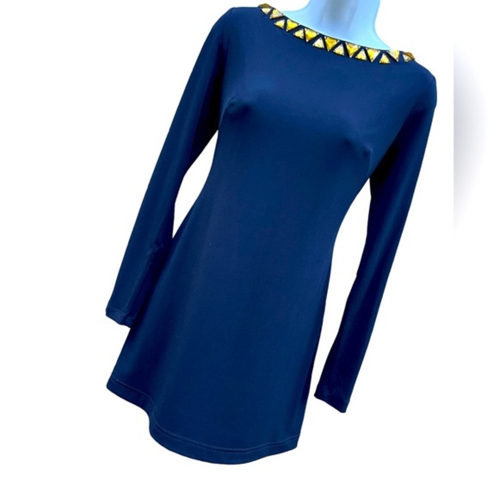Vince Camuto Dress | Blue w/ yellow gems